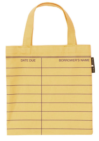 Library Card Tote Bag Yellow